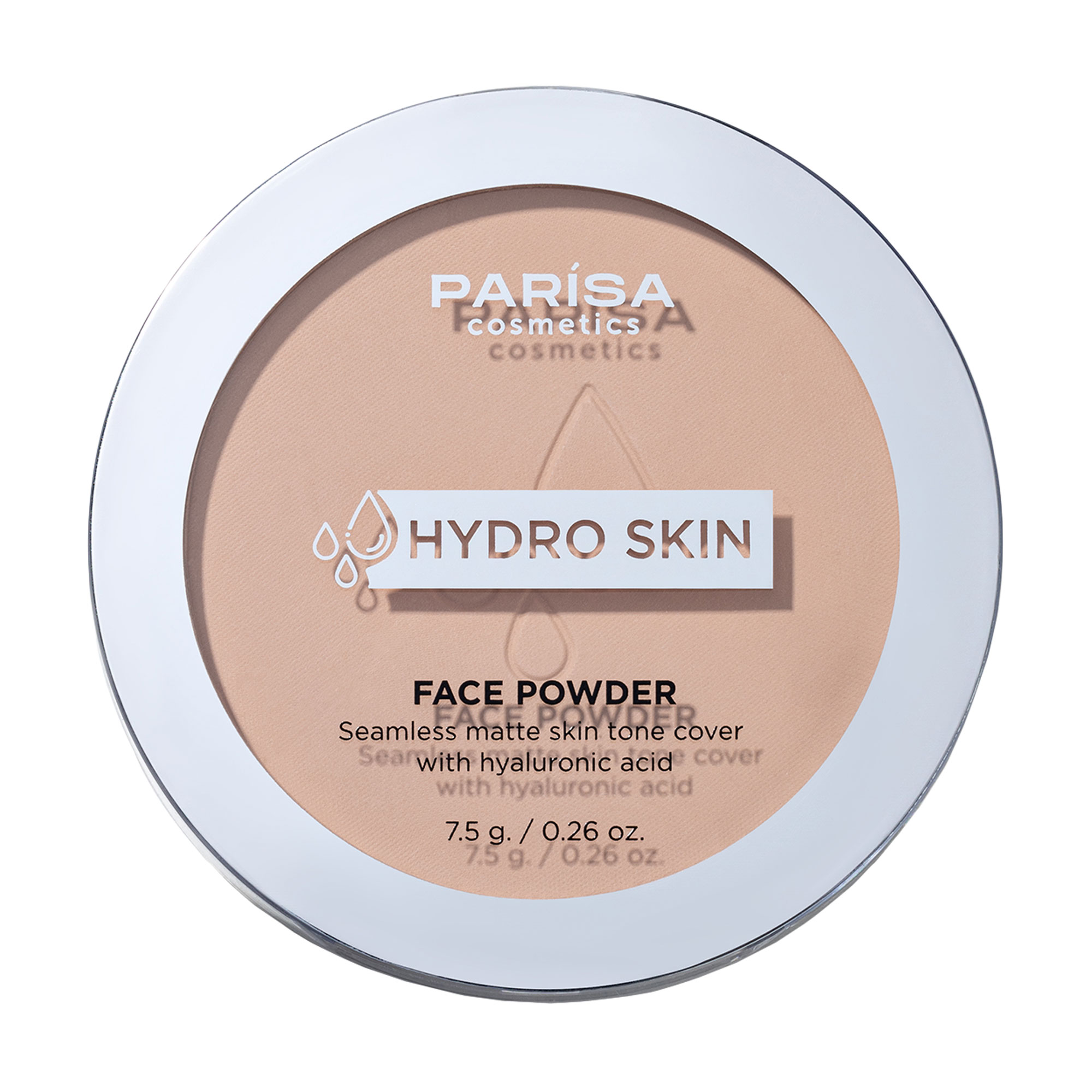 Пудра для обличчя Parisa Cosmetics Hydro Skin Face Powder з гіалуроновою кислотою, 03 Nude Beige, 8.5 г